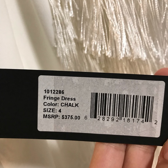 Halston Mini Fringe Halter Neck Party Dress in Ivory - Size 4 - Picture 7 of 7